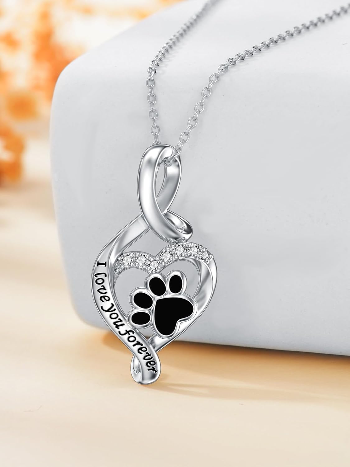 Sterling Silver Pet Urn Necklace for Ashes - Memorial Keepsake for Dog, Cat Pet