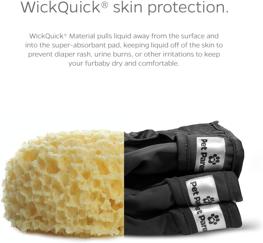 Pet Parents® Washable Dog Diapers (3pack) + Extendrs® of Durable Doggie Diapers, Premium Dog Diapers Female & Male (X-Large, Black)