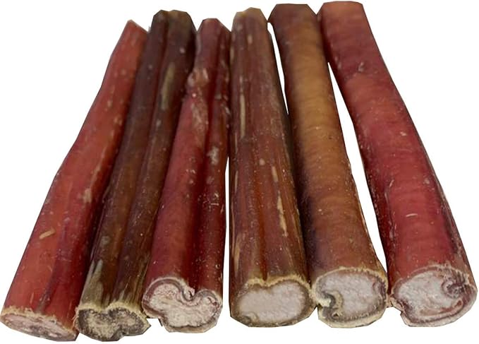 BULLYSTICKS & MORE 6 Inch Bully Sticks (Jumbo/Thick - 12 Count) | Bully Sticks for Large Dogs | 100% Grass Fed Beef | Dog Parents Choice Bully Stick Dog Chews | No Hide Bully Bones for Dogs