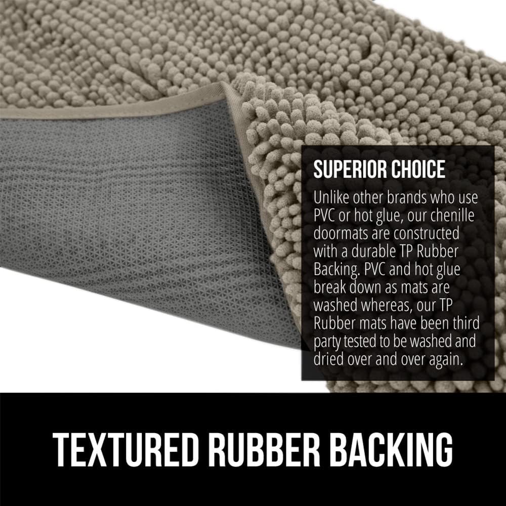 GORILLA GRIP Dog Doormat, Absorbent Doormats for Muddy Dogs Paws, 30x20 Machine Washable Soakstopper Rugs, Cleaner Floors, US Designed Pet Bed Door Mat, Indoor Entrance Pets Rug, Cappuccino