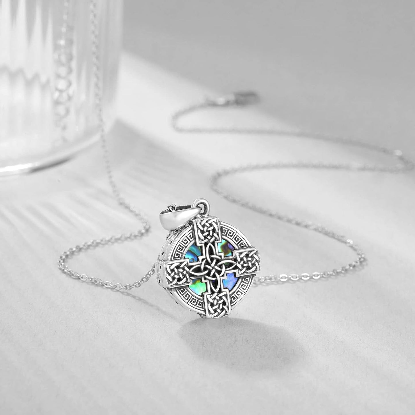 Urn Necklace for Ashes 925 Sterling Silver Cat/Fox/Dog/Opal/Guitar Pet Cremation Memorial Keepsake Jewelry for Ashes for Women