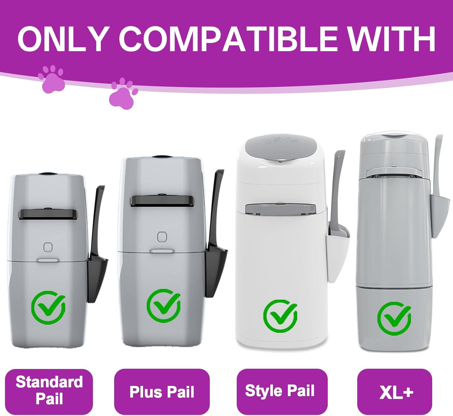 Cat Litter Refill Bags Jumbo 28FT-3 Pack Compatible with Litter Genie Refill Standard,Plus,Style Pail Refills,Cat Refill Cartridge Lasts Up to 12 Months(NOT Compatible with XL)