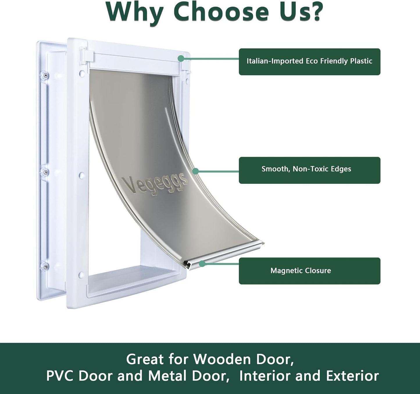 Pet Door for Cat and Dog, Interior and Exterior Large Dog Door, PC Frame and Telescoping Tunnel Doggy and Cat Door, Doggie Door with Magnetic Flap and Sliding Lock Panels (Pets Up to 15 Lb) S