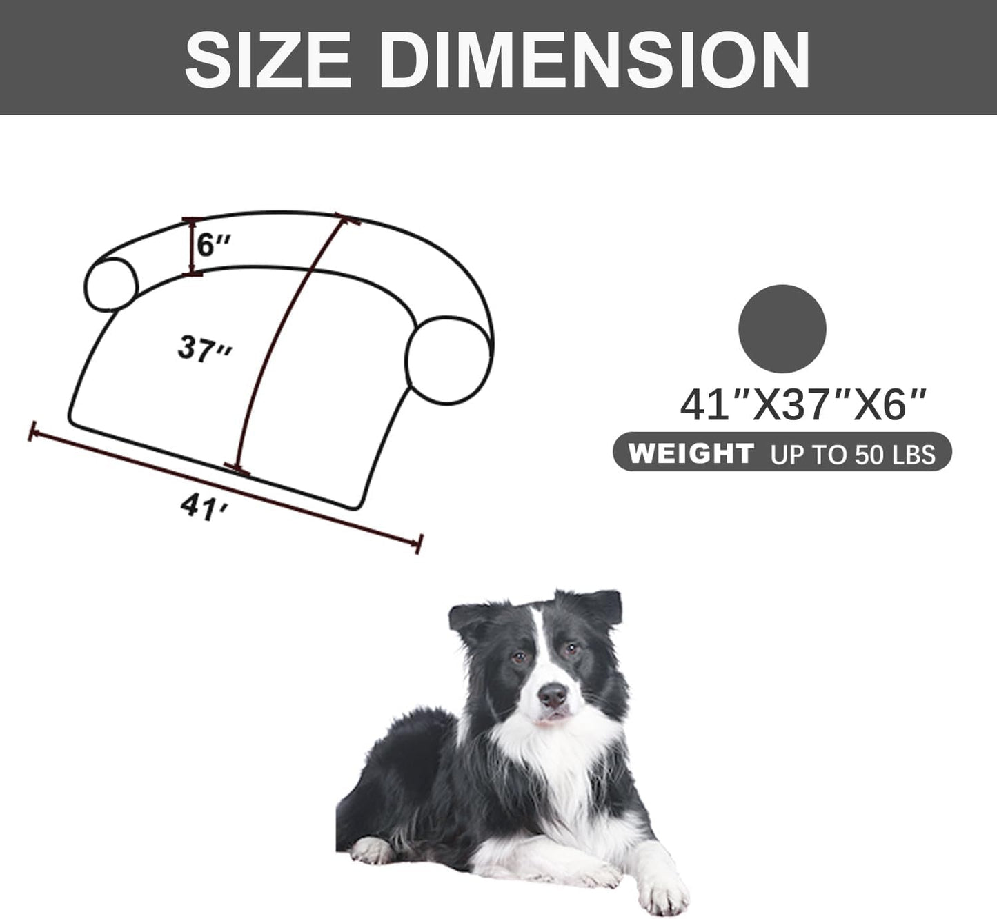 Calming Dogs/Cats Bed Mats, Dog Pad Washable Removable Couch Cover, Plush Long Fur Mat for Pets, Waterproof Lining, Perfect for Small, Medium and Large Dogs and Cats (Dark Gray, 41"x37")