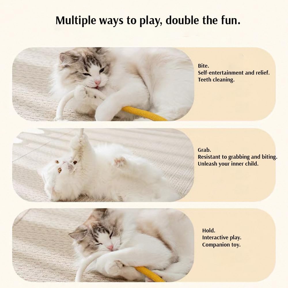 Cat Chew Rope Toys,Teething Toys for Indoor cat – 3-Pack cat String Toy Soft Cotton Play Ropes with Gall Fruits for Kittens and Cats, 25.6 Inches