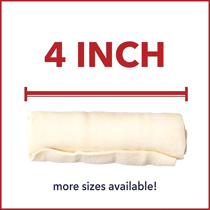 Pet Factory American Beefhide 4" Rolls Dog Chew Treats - Natural Flavor, 16 Count/1 Pack