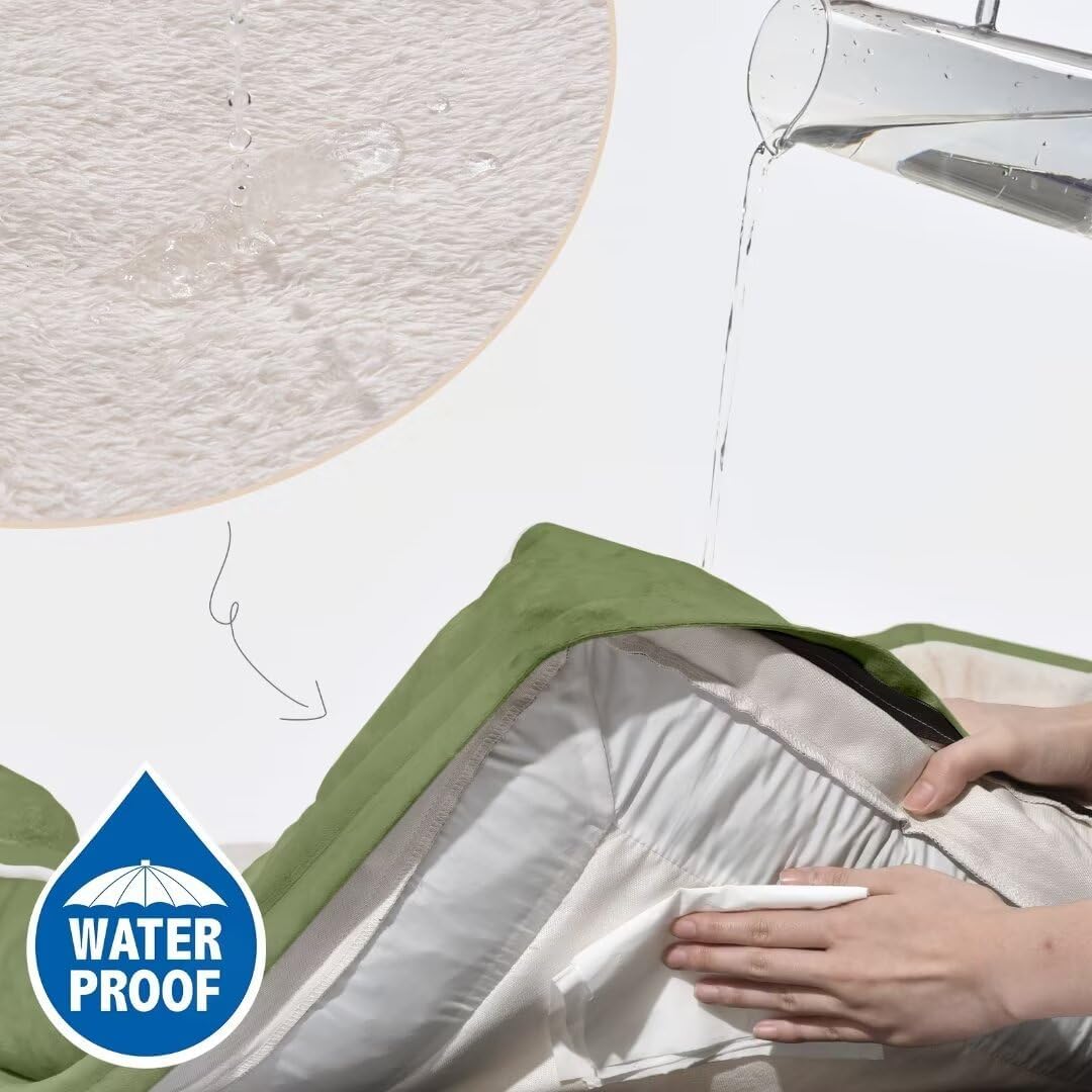 Comfort Expression XXL Orthopedic Dog Bed for Extra Large Dogs, Orthopedic Foam Dog Beds Washable, Waterproof Pet Sofa Couch with Removable Cover & Non-Slip Bottom(XX-Large,Light Green)