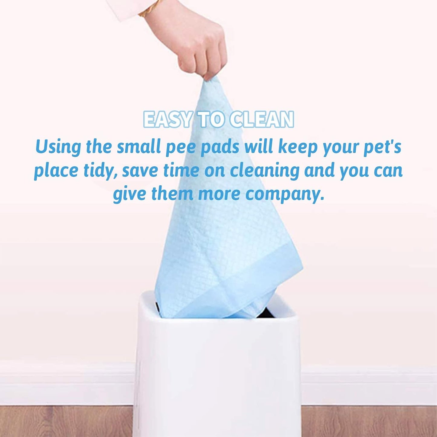 Tfwadmx 100 Pcs Rabbit Pee Pads Disposable Cage Liners Leak-Proof Super Absorbent Potty Training Pad for Puppy Guinea Pigs Hedgehog Hamsters Chinchillas Cats and Other Small Animals