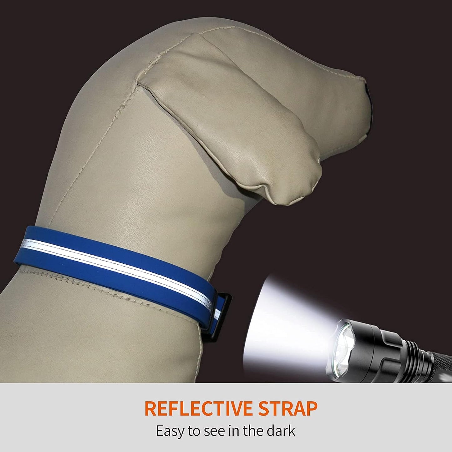 NIMBLE Dog Collar Waterproof Pet Collars Anti-Odor Durable Adjustable PVC & Polyester Soft with Reflective Cloth Stripe Basic Dog Collars S/M/L Sizes (Medium (11.81”-18.5”inches), Blue)