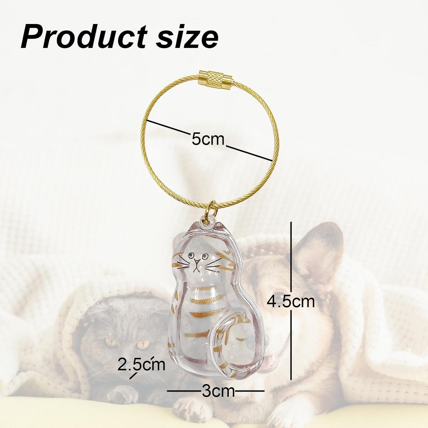 Cat Hair Storage Bottle Keychain, Pet Fur Keepsake Box, Pet Hair Storage Keychain, Transparent Cat and Dog Hairs Memorial Holder Gifts