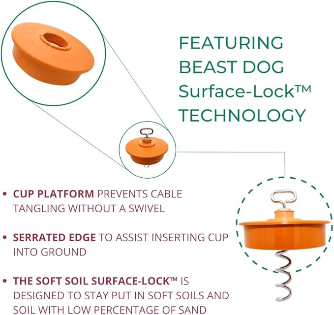 Intelli-Stayk: Tailored for Soft Soils – Specialized Tie Out Stake for Dogs