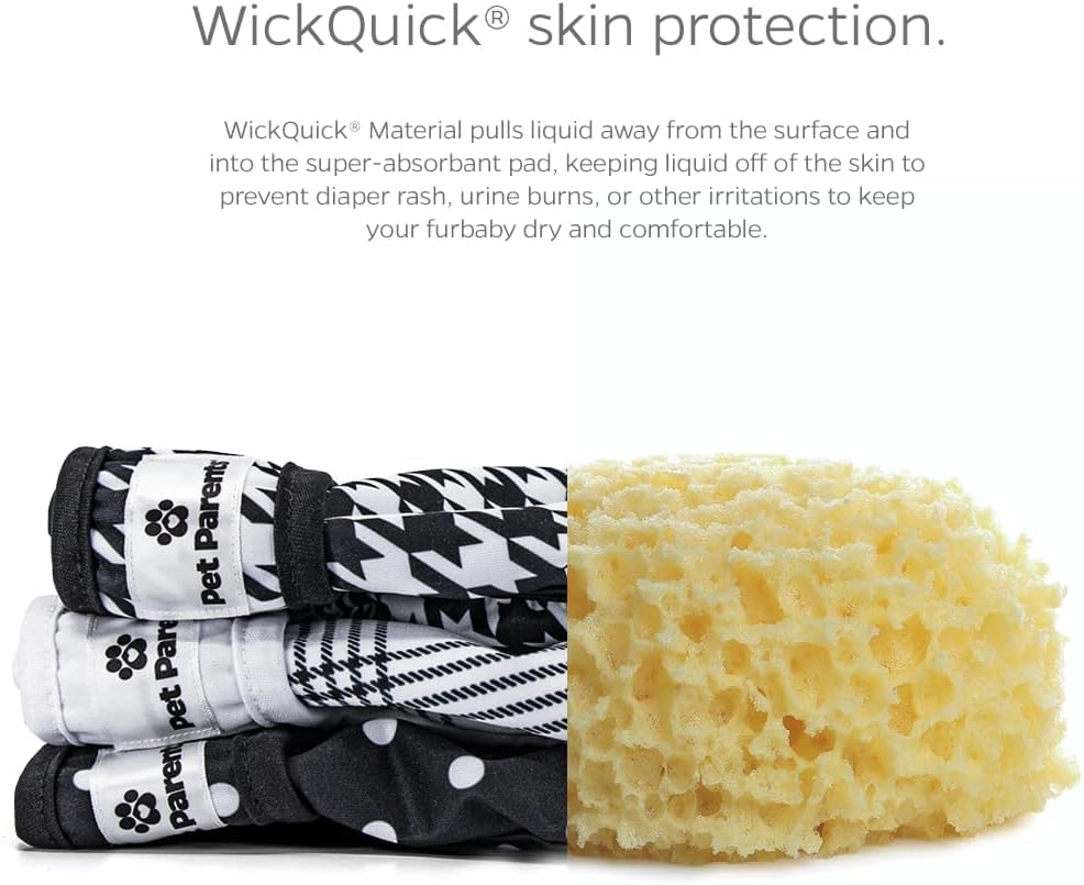 Pet Parents® Washable Dog Diapers (3pack) + Extendrs® of Durable Doggie Diapers, Premium Dog Diapers Female (X-Large, Luxe)