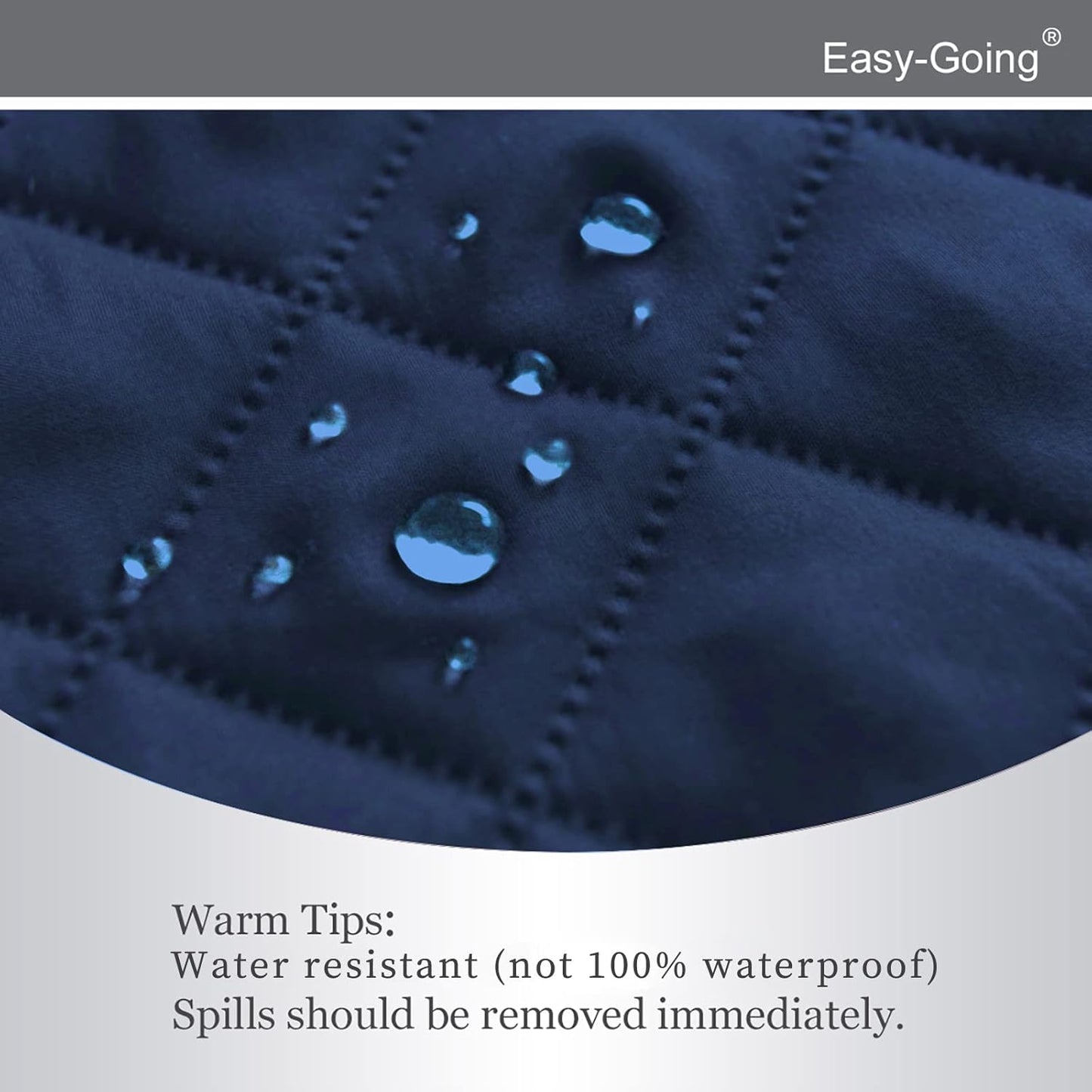 Easy-Going Recliner Chair Slipcover Reversible Sofa Cover Water Resistant Couch Cover Furniture Protector with Elastic Straps for Pets Dog (Recliner 22 inch, Navy/Ivory)