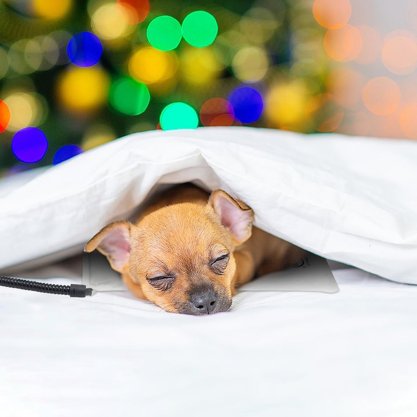 Pet Bed Warmer, Compact Heating Pad Insert for Cat Dog Beds, Turn Any Pet Beds Into a Heated Pet Bed, Waterproof Heated Bed Mat with Chew-Resistant Cord, Safe and Warm (M:9'' x 9'')