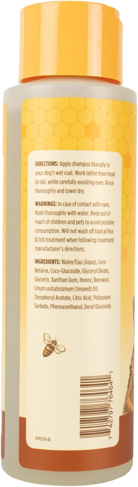 Burt's Bees for Pets Shed Control Shampoo for Dogs with Omega-3 and Vitamin E, 99.7% Natural Origin Formulas, Dog Shampoo for Reducing Shedding - Deshedding Dog Shampoo, 16 oz
