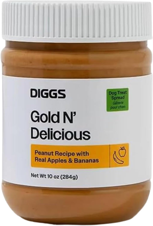 Diggs Spreadable Dog Treat - All Natural Plant Based Treat for Dogs - Ideal Food Topper or Filling for Groov Pet Crate Licking Toy (Gold'n Delicious)