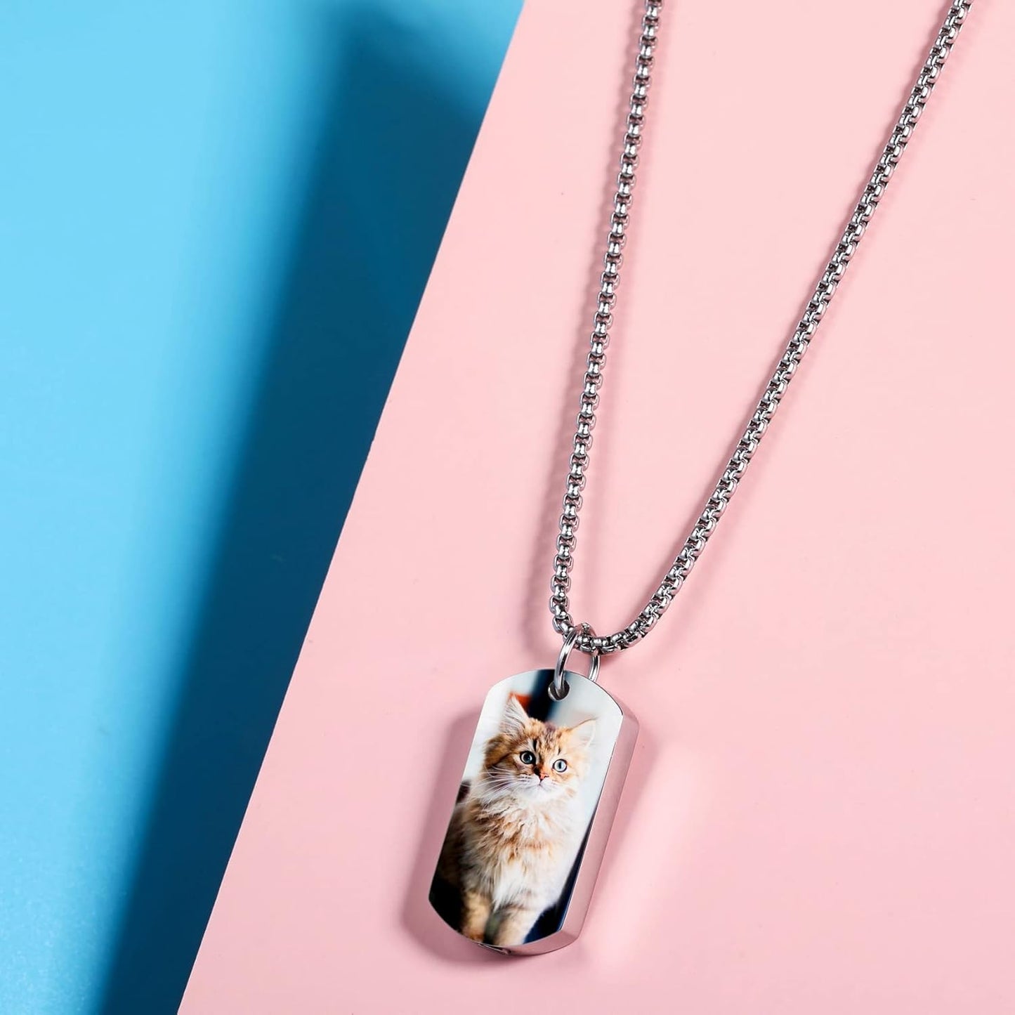 Personalized Urn Necklace for Pet Ashes Custom Photo/Name/Date Paw Print Pendant for Women Men Cremation Jewelry Memorial Keepsake for Dog/Cat/Pet Urn Necklace with Funnel Fill Kit