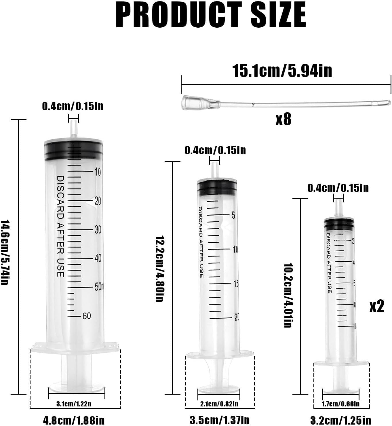 Baby Bird Feeding Syringe Set, Pet Parrot Milk Feeding Syringe with Tubes, Parrot Feeder Tubes Measuring Tools for Feeder Pets Scientific Industrial Labs… (10ml+10ml+20ml+60ml)