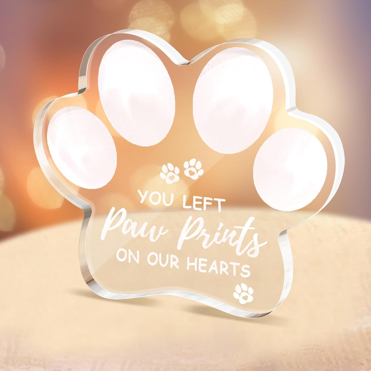 Dog Passing Away Gifts, Loss of Dog Sympathy Gift, Pet Dog Memorial Gifts for Loss of Dog, Dog Cat Remembrance Gift for Friends Pet Owner, Clear Acrylic Dog Memorial Engraved Ornament Keepsake