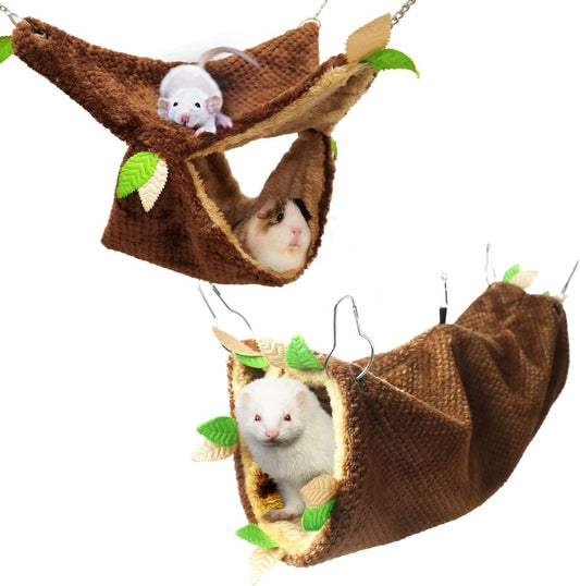 Leftstarer Pet Hammock and Tunnel Set, Soft Cashmere Material, Perfect for Guinea Pigs, Rats, Hamsters, and Other Small Pets