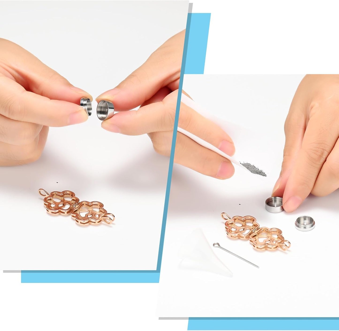 Oinsi Pet Cremation Jewelry For Ashes For Dog/Cat Paw Stainless Steel Memorial Locket Urn Necklace Inside Mini Case Keepsake Cremation Jewelry Women Men