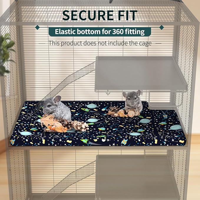 YKD Ferret Cage Liners for Ferret Nation & Critter Nation Cages, Waterproof Chinchilla Cage Accessories, Washable Bedding, for Ferrets, Chinchillas, Rats, Fancy Rat & Small Furry Pet (Top Pan Liner)