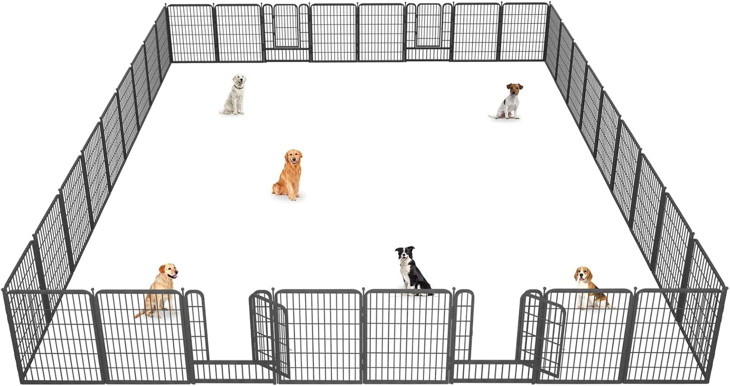 Dog Playpen 40" Height 34 Panels Portable Pet Fence Outdoor for Yard Puppy Playpen Indoor Dog Pen Outdoor for Medium/Small Pet Heavy Duty Pet Playpen for RV, Camping, Yard