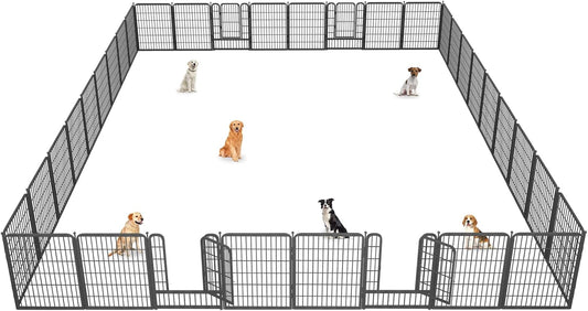 Dog Playpen 40" Height 34 Panels Portable Pet Fence Outdoor for Yard Puppy Playpen Indoor Dog Pen Outdoor for Medium/Small Pet Heavy Duty Pet Playpen for RV, Camping, Yard