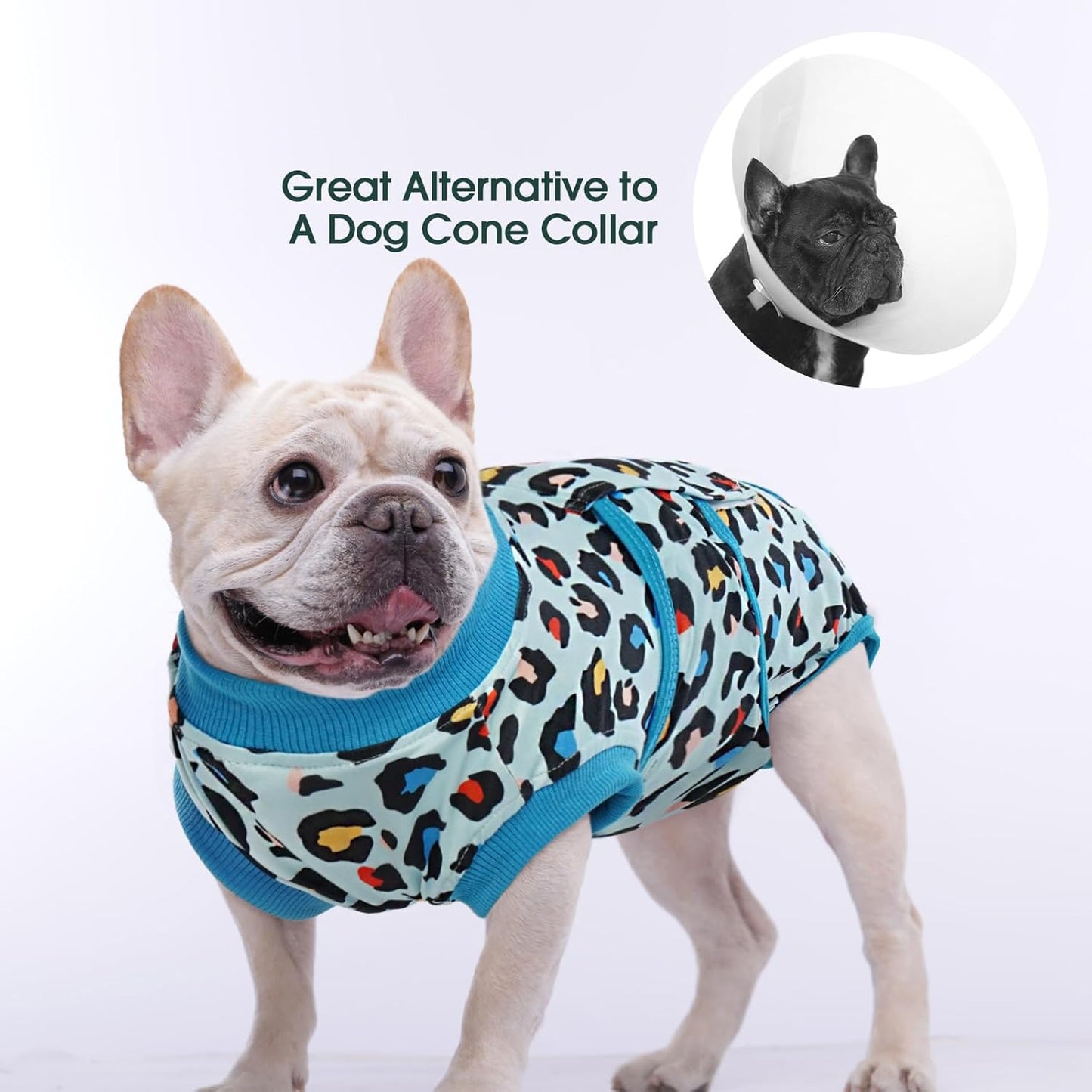 Kuoser Dog Recovery Suit for Dogs After Surgery,Professional Surgical Onesie for Female Male Dogs Spay Neuter,Soft Dog Surgery Suit Bodysuit for Abdominal Wounds Skin Disease,Blue Leopard 2XL