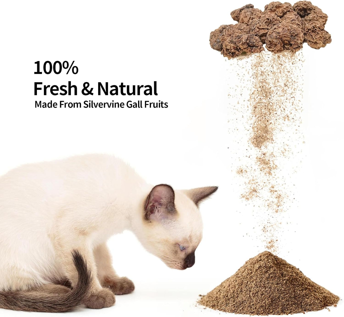 Cat Toys - Silvervine Powder for Cats, 100% Natural Catnip Alternative, 25G (0.88OZ), Safe for All Cat Ages, Matatabi Gall Fruit Powder