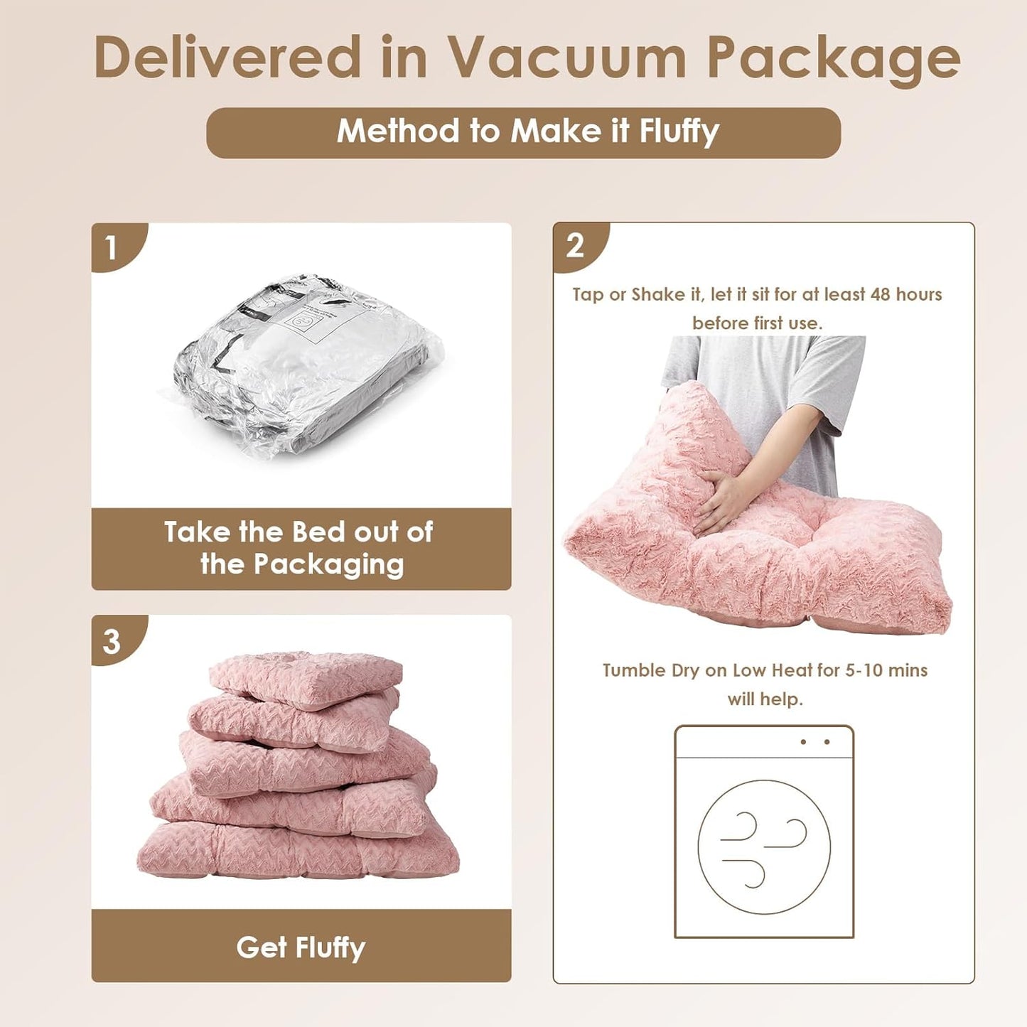 EHEYCIGA Reversible Dog Crate Bed Washable, Comfort Fluffy Plush Dog Kennel Pad for Small Doggie and Cats, Deluxe Machine Washable Pet Sleeping Mats, 23" x 18"x 3", Pink