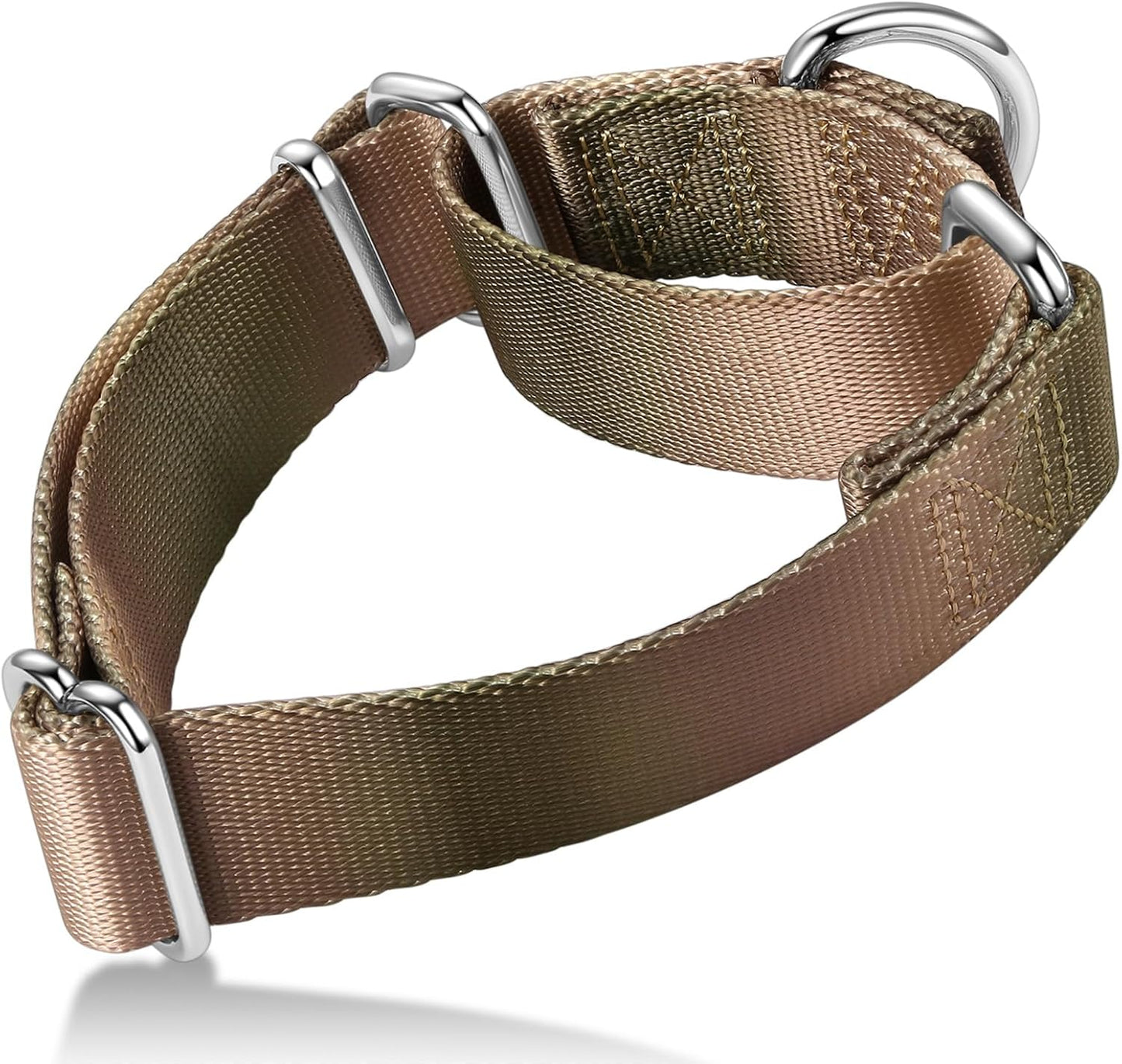 Martingale Dog Collar Colorful Gradient Fashionable - Anti-Escape Soft Durable Pets Collar for Walking Training Outdoor Daily Use -Large, Khaki Gradient