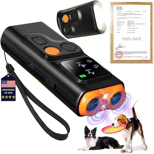 2025 U.S. Design - Bark Shield for Dogs [200% Frequency Modulated Ultrasound - German Control Chip] [100% Safe] 1-Second Activation, Dog Bark Deterrent Devices for Indoor and Outdoor Use (Orange)