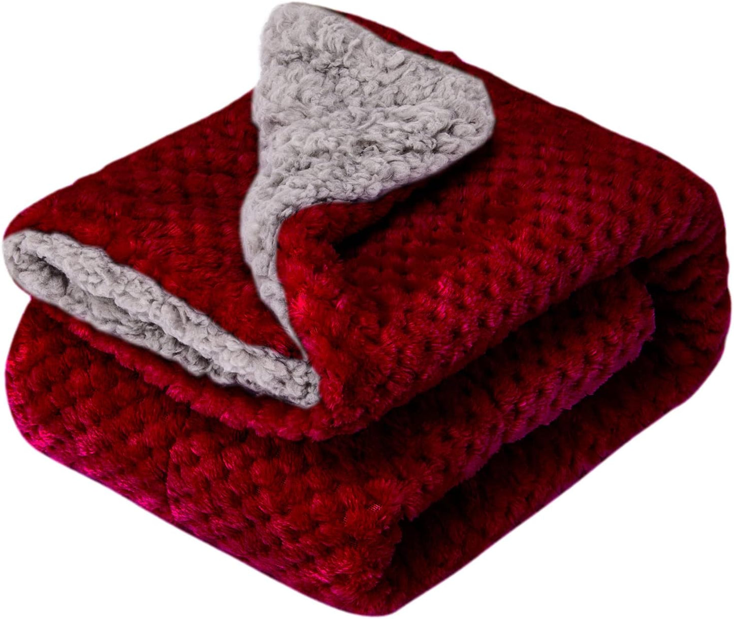 Fuzzy Blanket or Fluffy Blanket for Baby Girl or boy, Soft Warm Cozy Coral Fleece Toddler, Infant or Newborn Receiving Blanket for Crib, Stroller, Travel, Outdoor (32" x 40", DG-Coral Red)