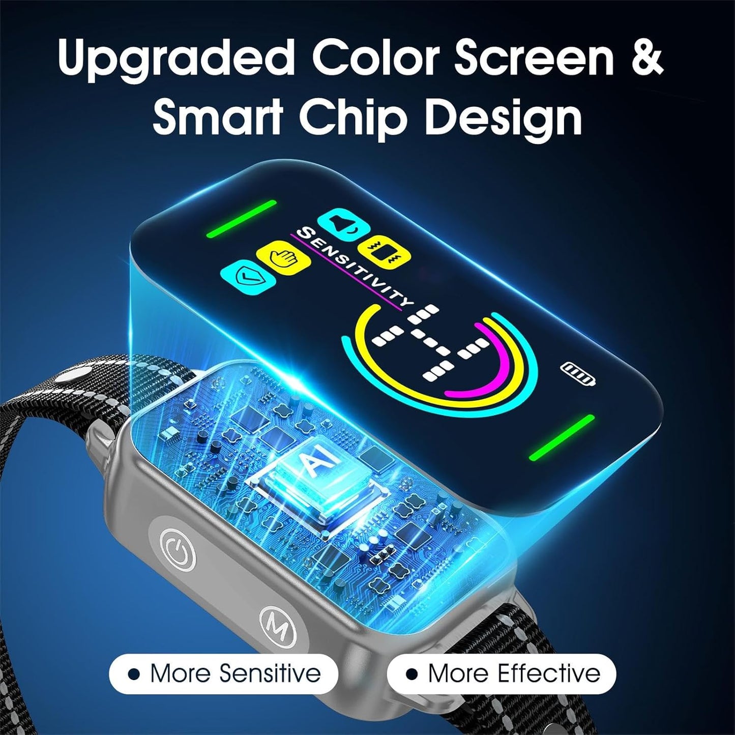 DINJOO Bark Collar, Dog Collar for Large Medium Small Dogs,Smart Barking Collar,Rechargeable Anti Barking Training Collar with 8 Adjustable Sensitivity,Bark Collar with Beep (Grey)