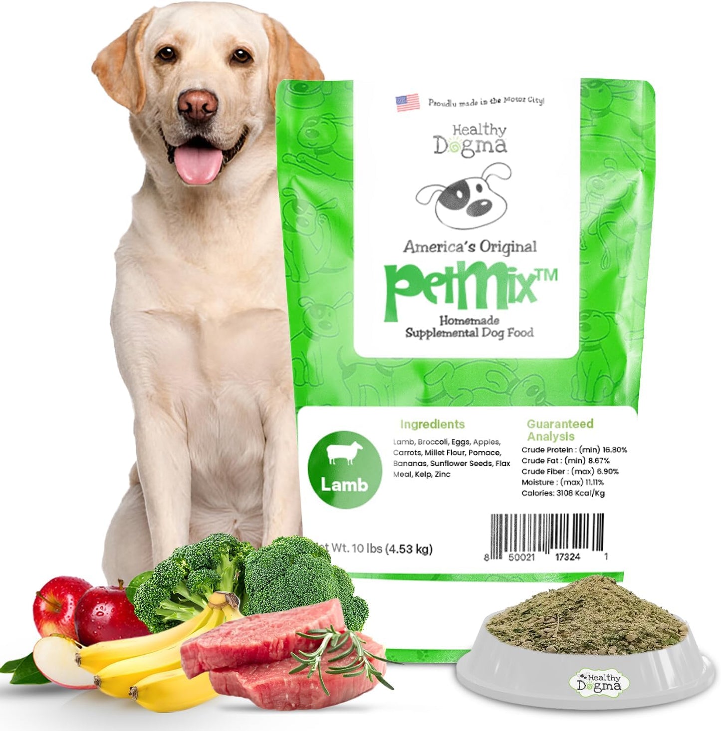 Healthy Dogma PetMix Dehydrated Lamb Dog Food, Clean Ingredient Food - No Preservatives, Homemade Food (Lamb,10 lbs)