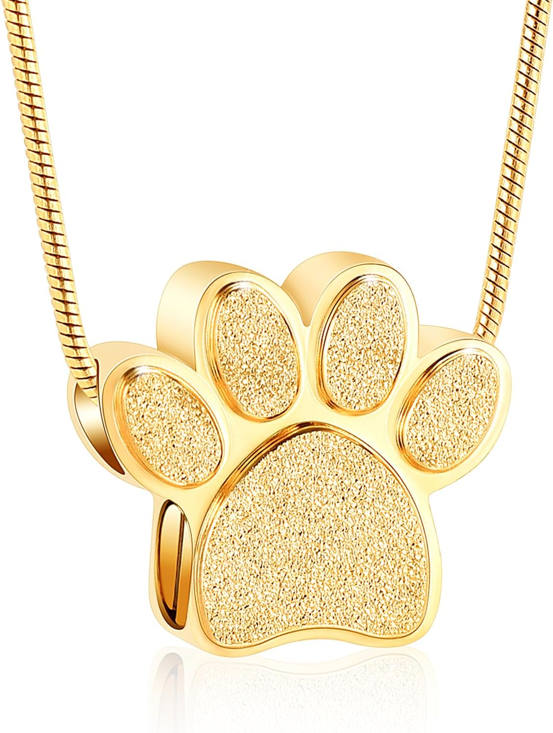 Pet Urns For Dogs/Cats - Pet Ashes Necklace - Paw Print Urn Necklace with Mini Keepsake Urn Memorial Ash Jewelry