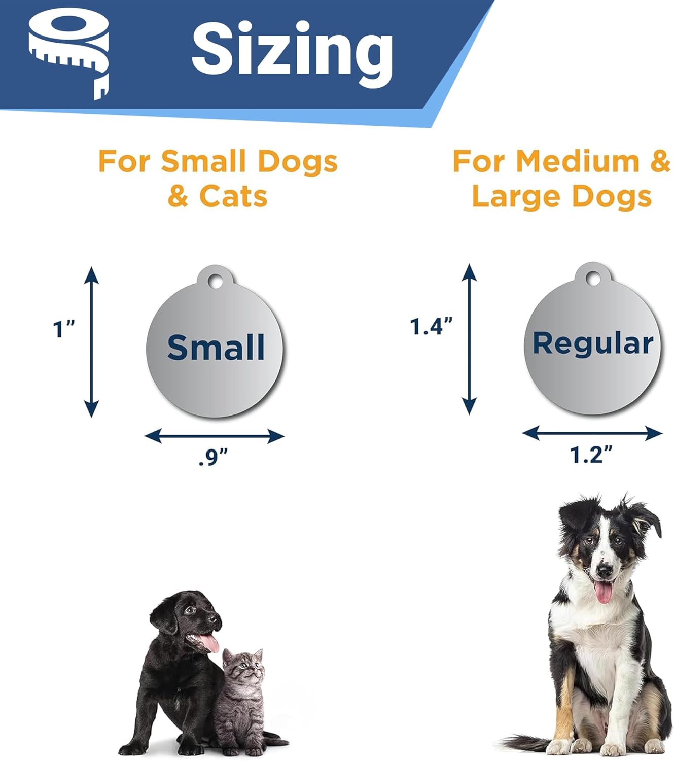 GoTags Paw Print Round Stainless Steel Pet Tag for Dogs and Cats, Personalized with 4 Lines of Custom Engraved ID Name and Number, in Stainless Steel and 15 Colors Small and Large, Black