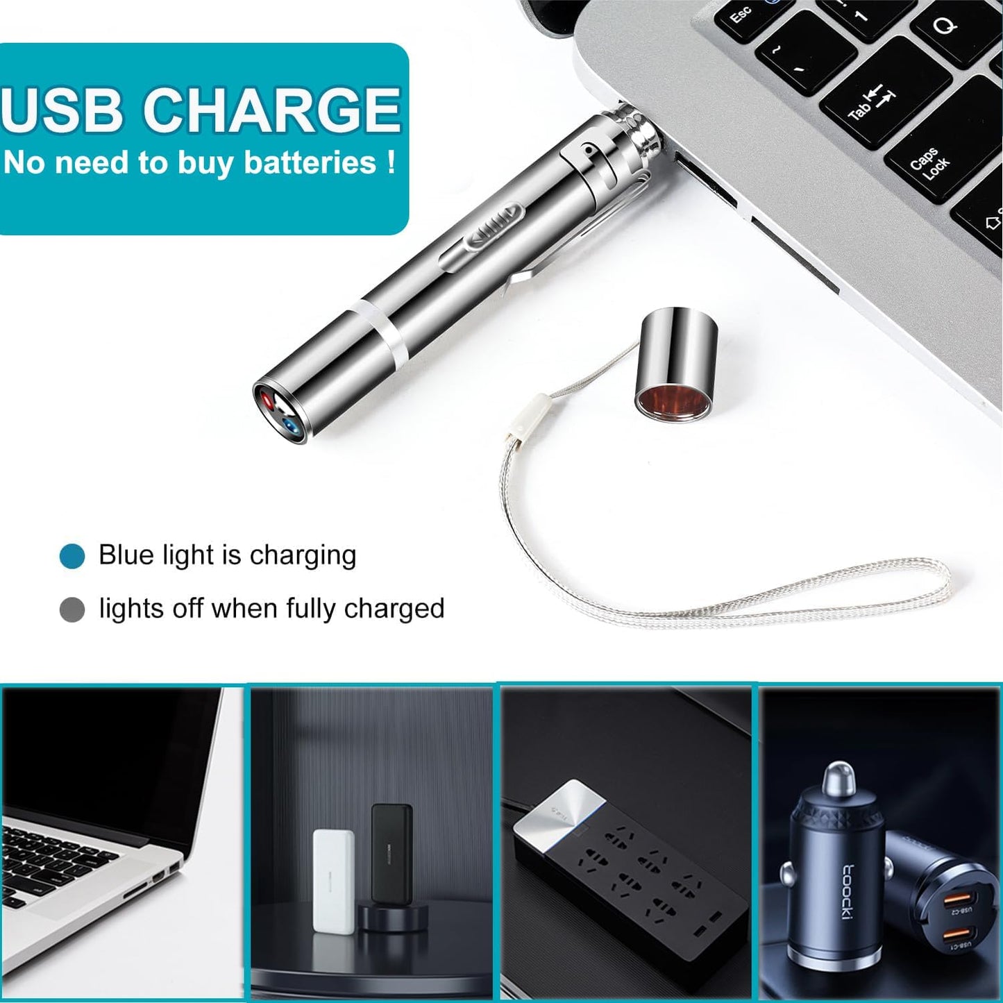 IVVTRYI Laser Pointer 2 Cat Toys for Indoor, Rechargeable, 7 Adjustable Wand Red Light Pet Interactive Cat Mouse Toys to Keep Busyfor Kitten Dog Chase Play