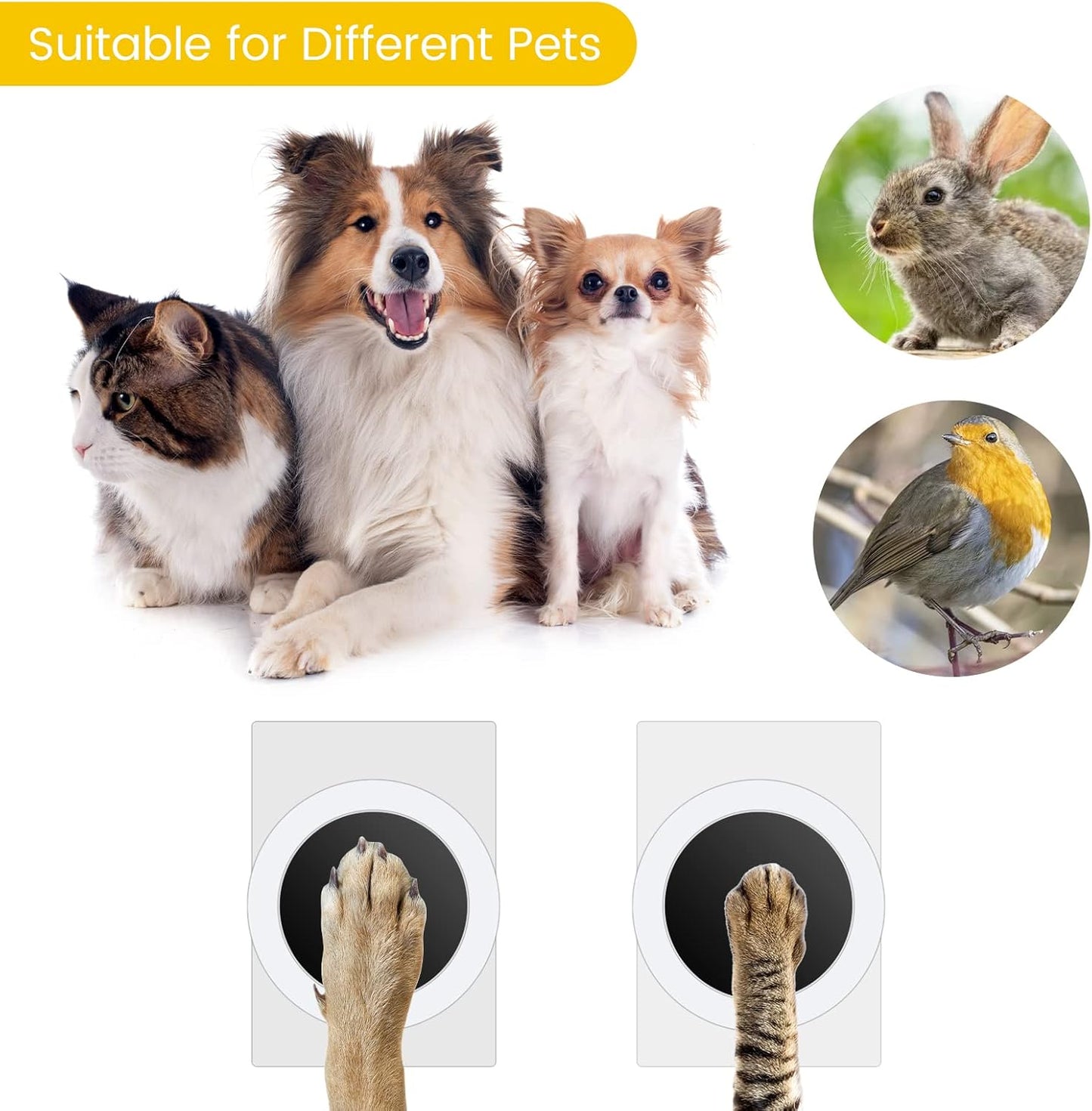 Nabance Paw Print Kit, Dog Nose Print Kit, Mess-Free Paw Print Stamp Pad for Dogs & Cats, 8Pcs Pet Paw Print Impression Kit with Photo Frames, Safe Clean Touch Ink Pads, Nose Print Stamp Pad for Dogs