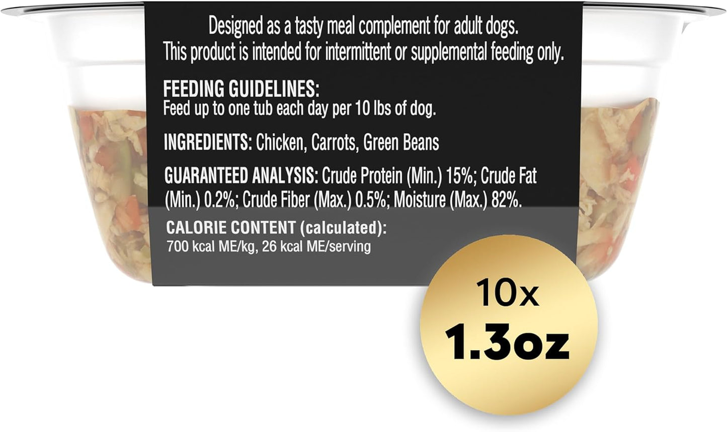 Cesar Simply Crafted Adult Wet Dog Food Meal Topper, Chicken, Carrots & Green Beans, 1.3oz. (10 Count, Pack of 1)