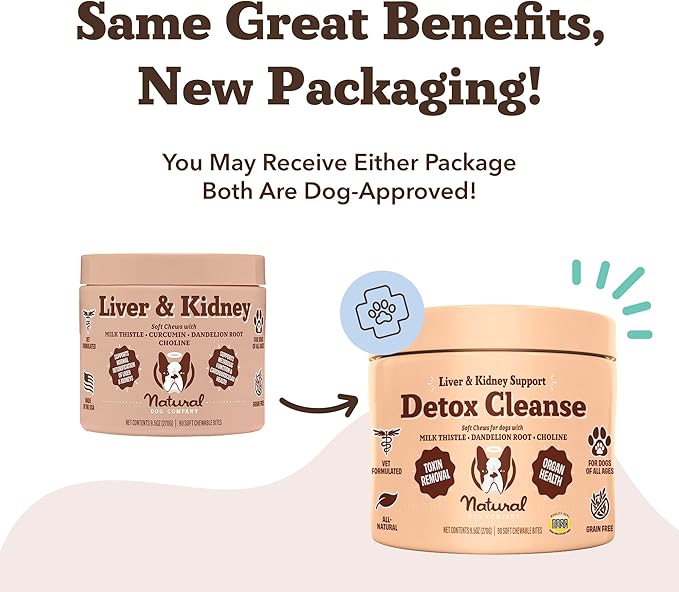 Natural Dog Company Stinky Liver & Kidney Supplement Chews, Complete Detox Cleanse & Major Organ Support, Advanced Liver and Kidney Health Support for Dogs, Enhances Digestion and Immunity 90 Chews