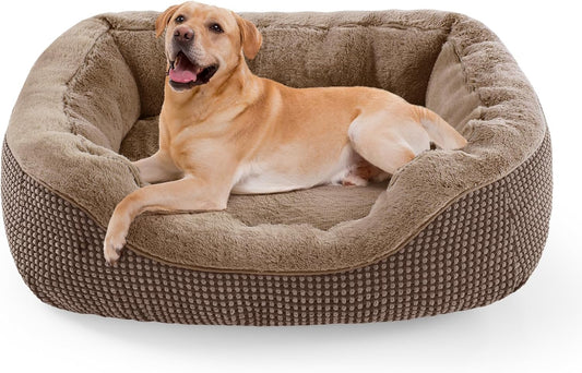 INVENHO Large Dog Beds Large Sized, Washable Orthopedic Warming Soft Sleeping Durable with Anti-Slip Bottom