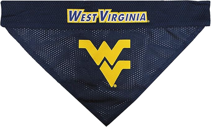 Pets First Collegiate Pet Accessories, Reversible Bandana, West Virginia Mountaineers Size Large/X-Large