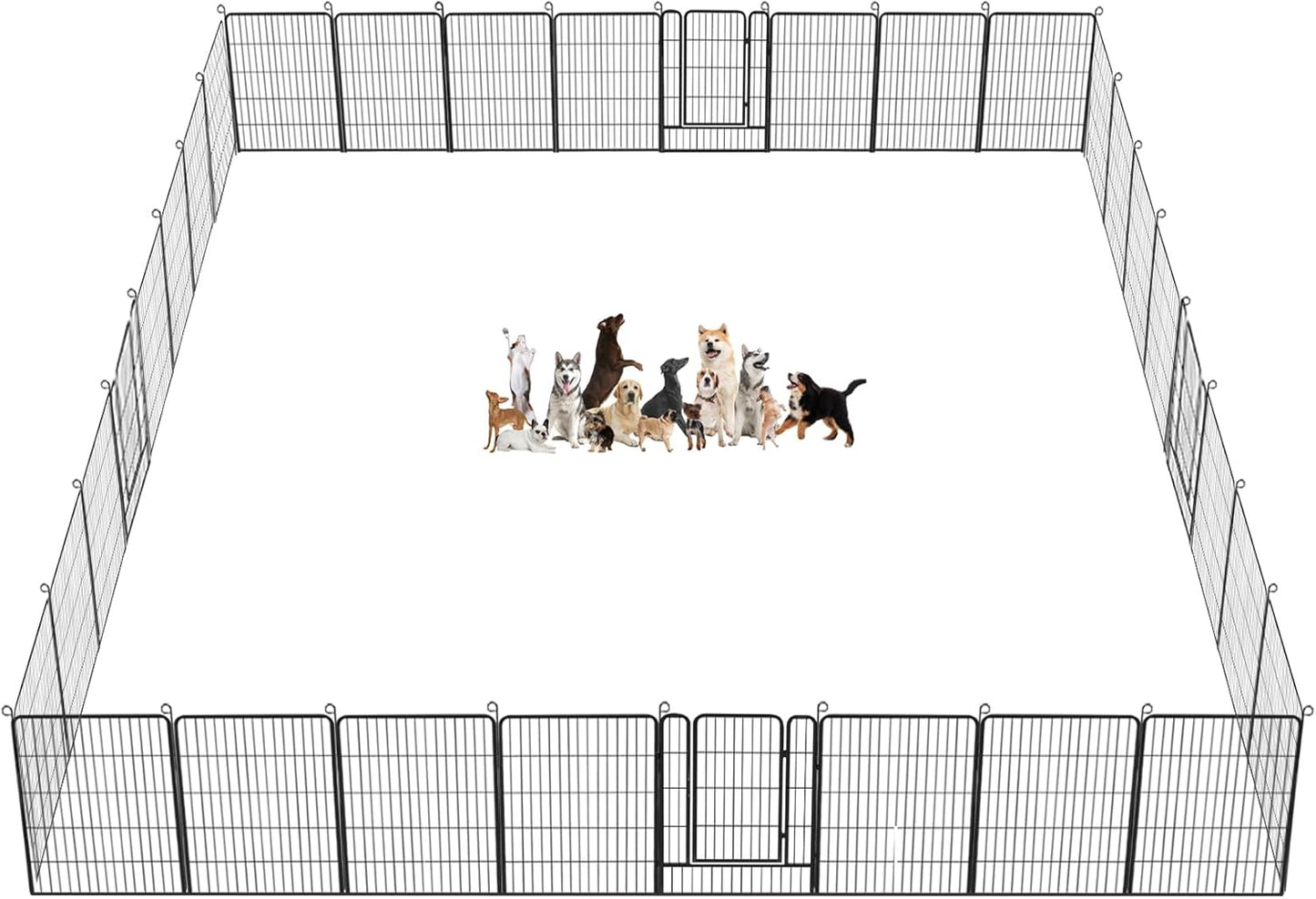 Dog Playpen Fence for Yard, 32inch 40 Panels Anti-Rust Pet Playpen Exercise Pen with Lock, Portable Pet Fence for Yard RV Camping