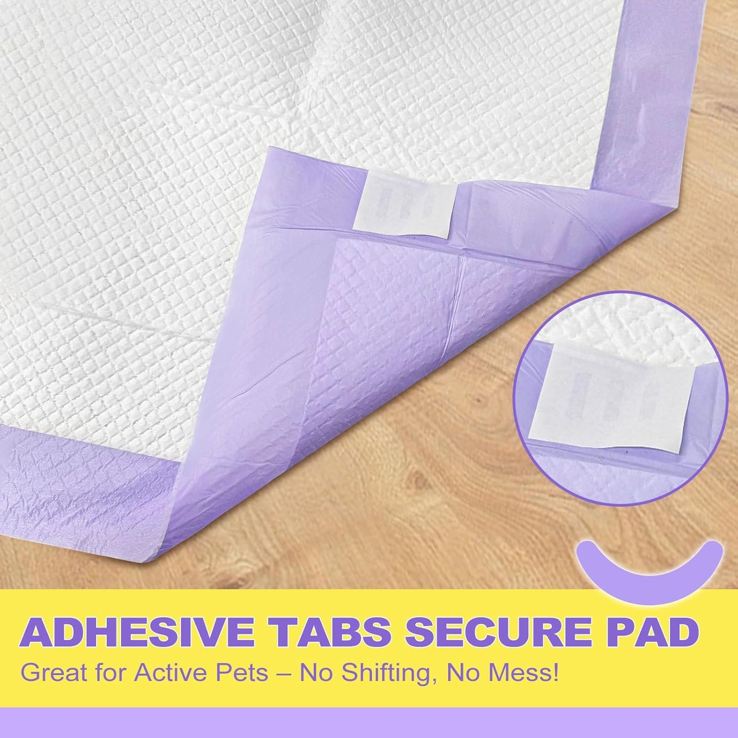 MIZOK Dog Pee Pads Extra Large 28x34in Lavender Scented Odor Control Ultra Absorbent for Up to 8 Cups 6 Layers Leak-Proof Purple (35 Counts)