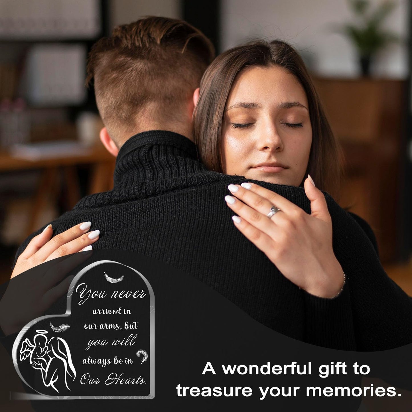 Miscarriage Gifts for Mothers, Miscarriage Condolence Gifts for Mothers, Sympathy Gift for Loss of Baby, Memorial Sorry for Loss Loving Infant, Remembrance Gift, Heart Acrylic Desk Sign, Grieving Gift