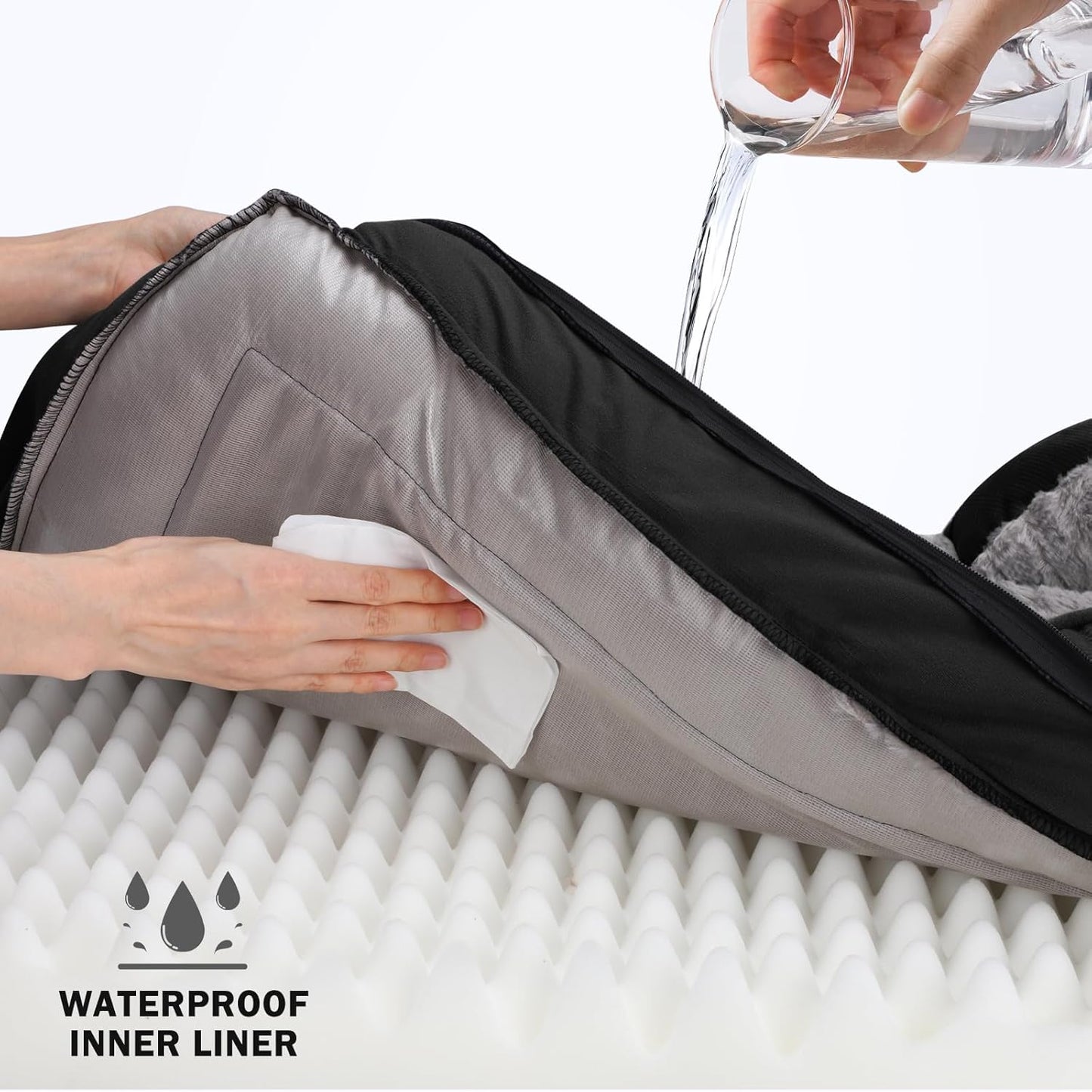 INVENHO Orthopedic Dog Bed for Extra Large Dogs, XXL Egg-Crate Foam Dog Couch with Washable Removable Cover, Waterproof Lining and Nonskid Bottom