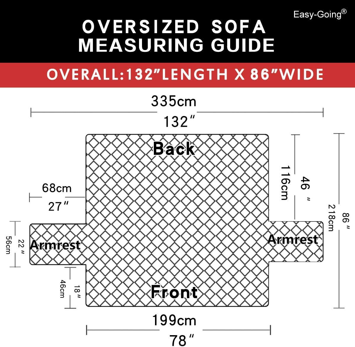 Easy-Going Reversible Oversized Couch Cover for 3 Cushion Couch Sofa Cover for Dogs Water Resistant Furniture Protector Cover with Foam Sticks for Pet (Oversized Sofa, Gray/Light Gray)