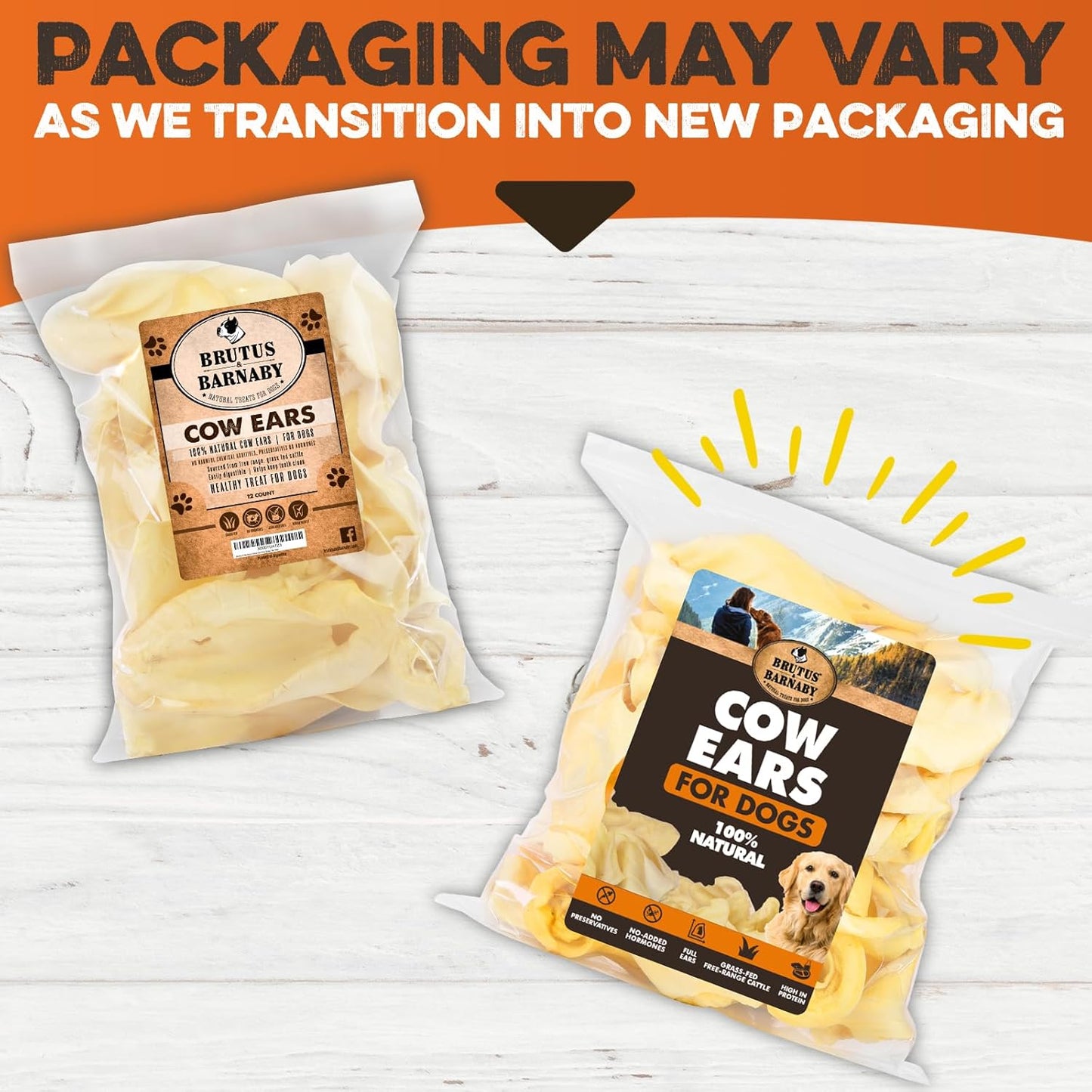 Cow Ears for Dogs – Whole Ears 30 ct, Thick Cut, Grass-Fed Angus Beef, All-Natural No-Rawhide Dog Treat Alternative